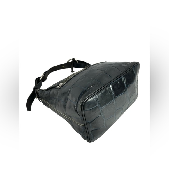 Vintage DOONEY & BOURKE green croc patten leather shoulder bag purse hobo - Picture 7 of 11